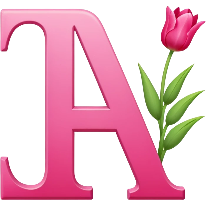 Create a Russian letter П in pink and red with little tulips on it. emoji