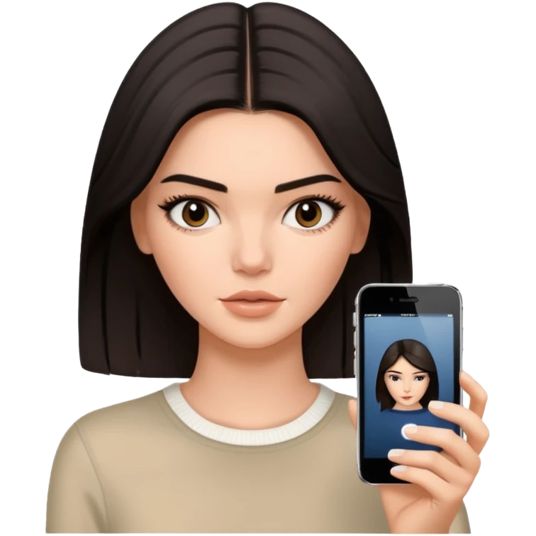 kendall jenner with iphone in hand emoji