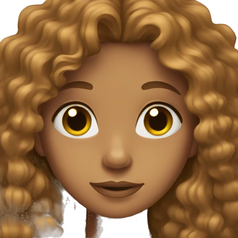girl with curly long brown hair emoji