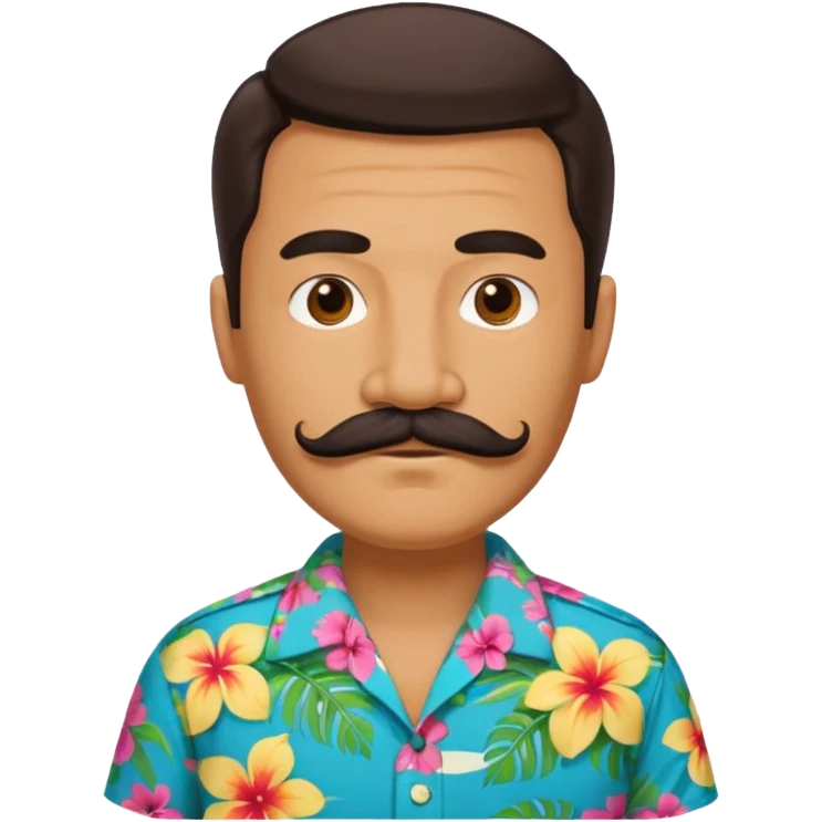 Retro 70s man  in hawaii t-shirt emoji