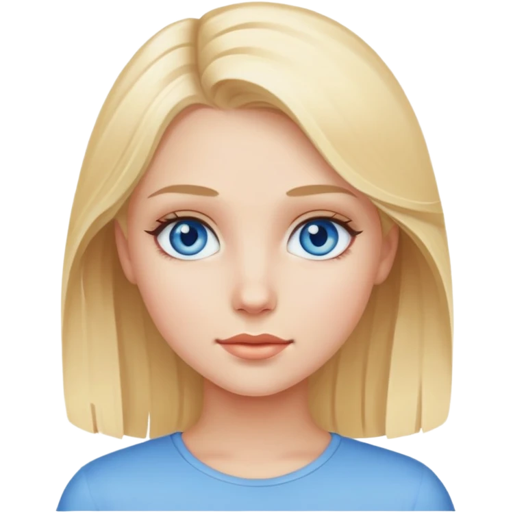 Blonde girl pretty , blue eyes  emoji