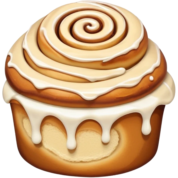 ultra realistic cinnamon roll extra frosting drip emoji