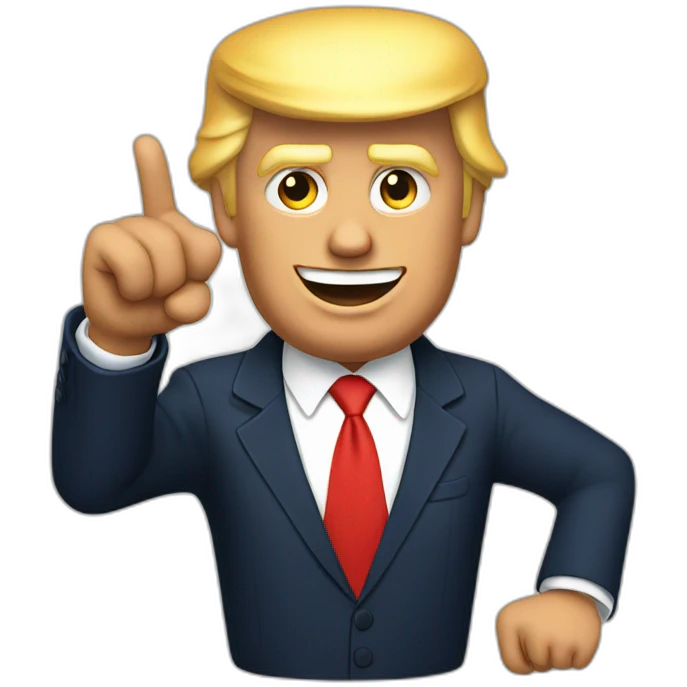 Donald Trump pointing with his fingers from both ands in a cool way emoji