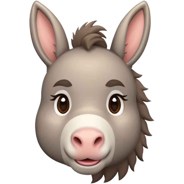 Cute donkey looking sideways with blush emoji