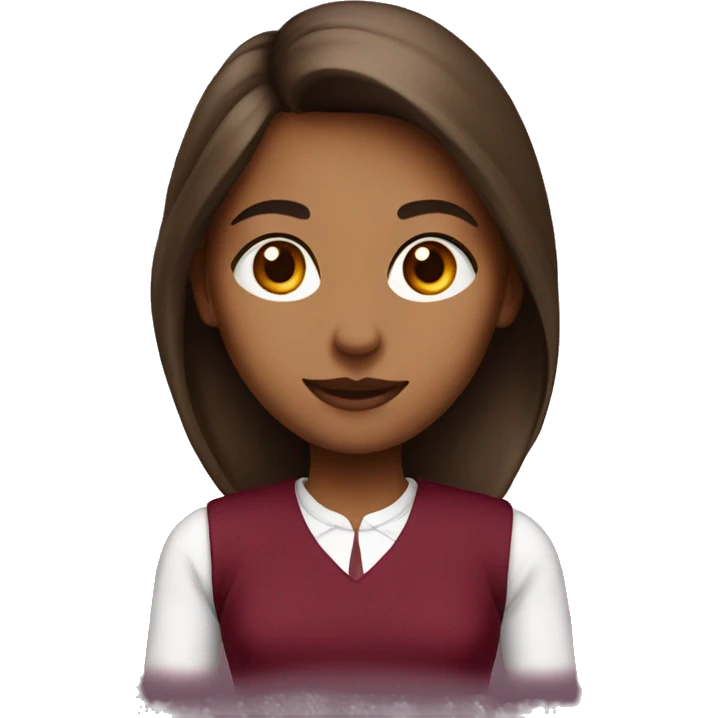 College girl in burgundy outfit emoji