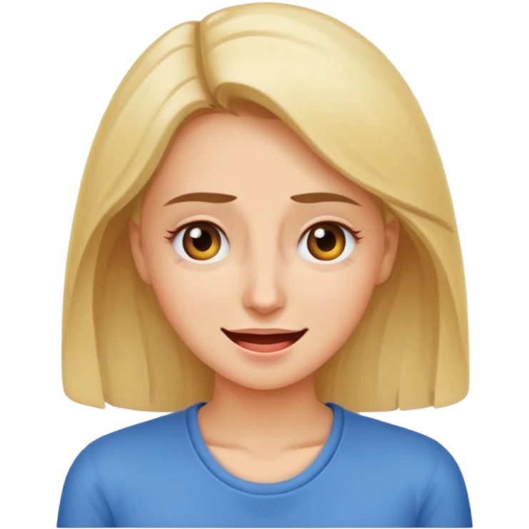 Woman eye twitching smiling stressed emoji
