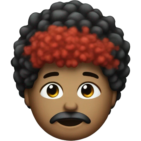fat ice spice, black with curly red afro emoji