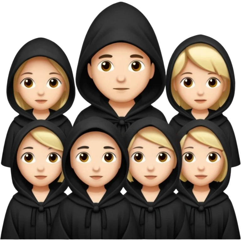 People standing around in black hooded robes  emoji