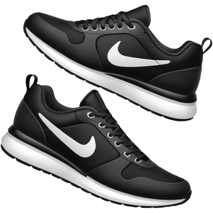 Make me an emoji of 2 black running shoes emoji