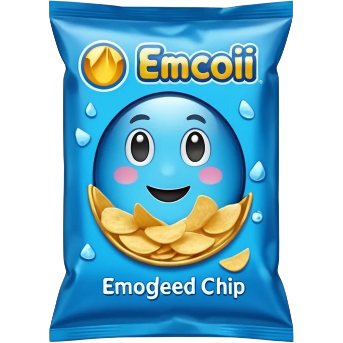blue pacaged chip with a chip image on it without writing emoji