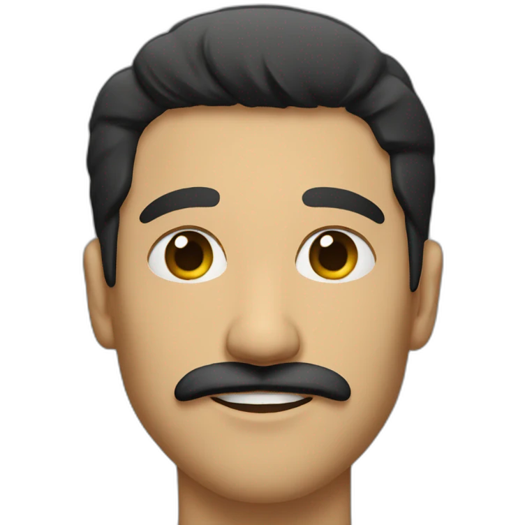 Man with a short small moustache, black hair  emoji