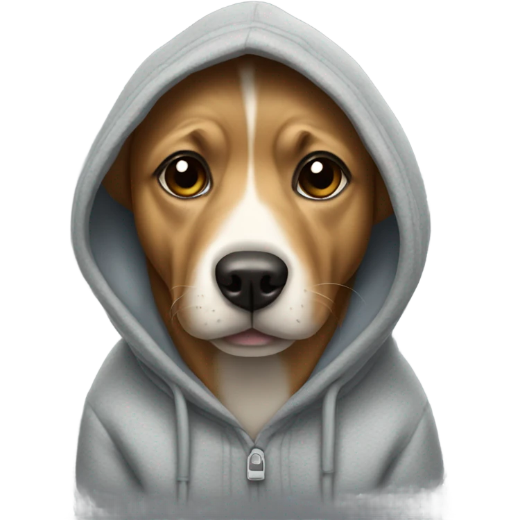 Dog wearing a hoodie emoji