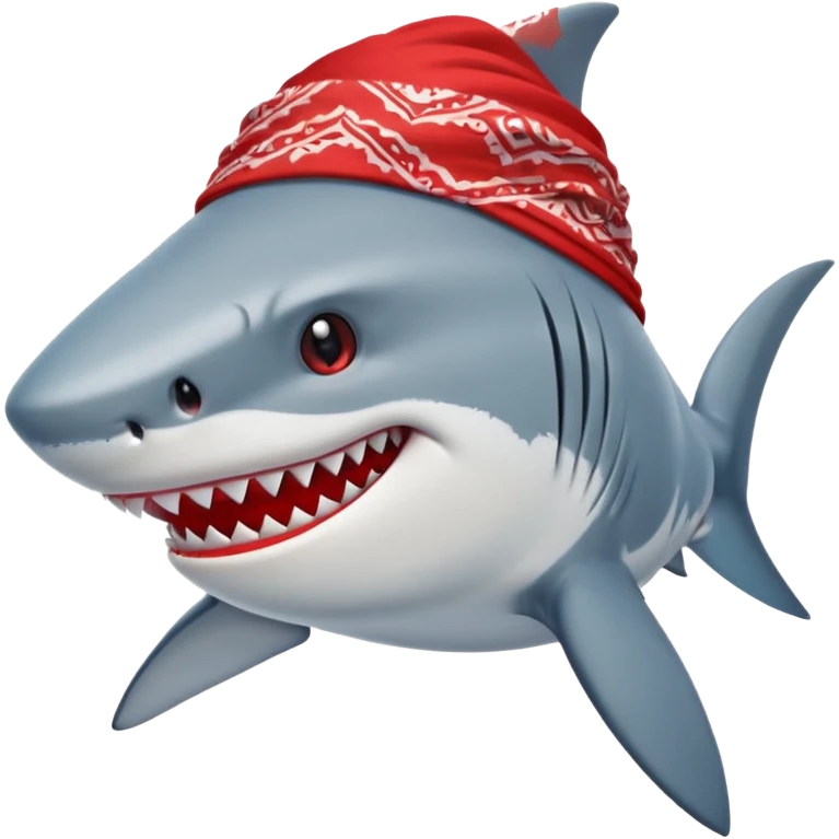Shark with red bandana emoji