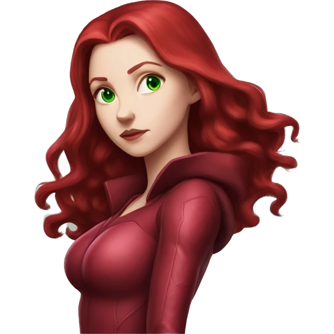 wanda maximoff scarlet witch green eyes red hair emoji