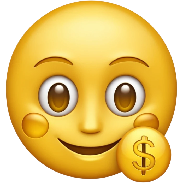 round Emoji with dollars in eyes emoji