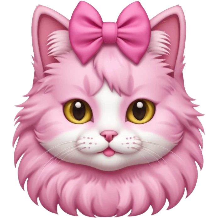 cute cat pink with bow emoji