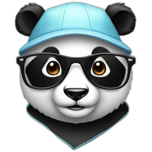 panda with a cap and glasses emoji