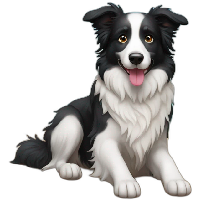 Border collie en la playa emoji