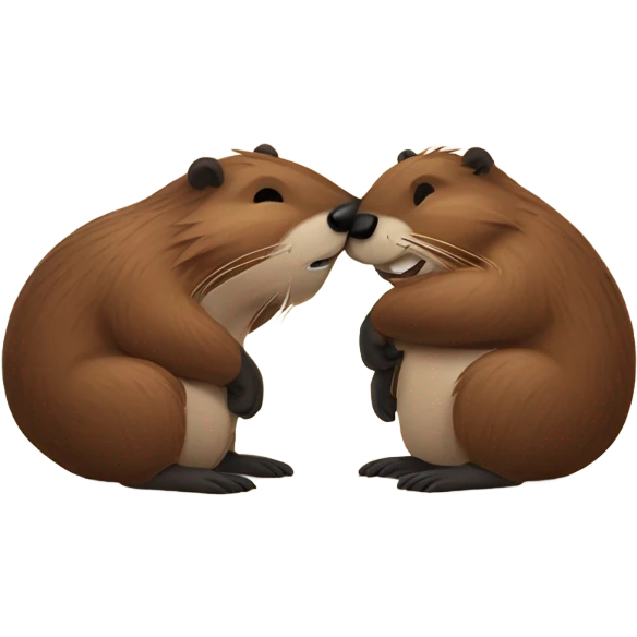 Two beavers in love emoji