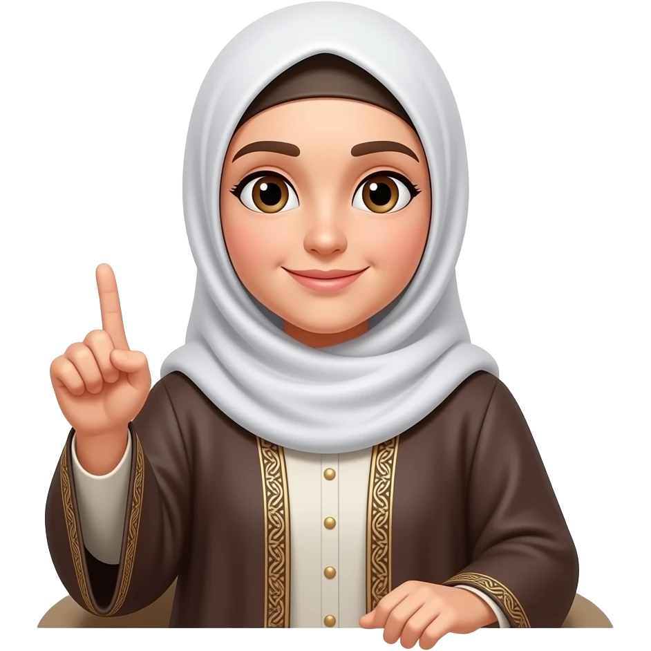 hijab teacher tafel finger ohne tisch und abaya keine tafel emoji
