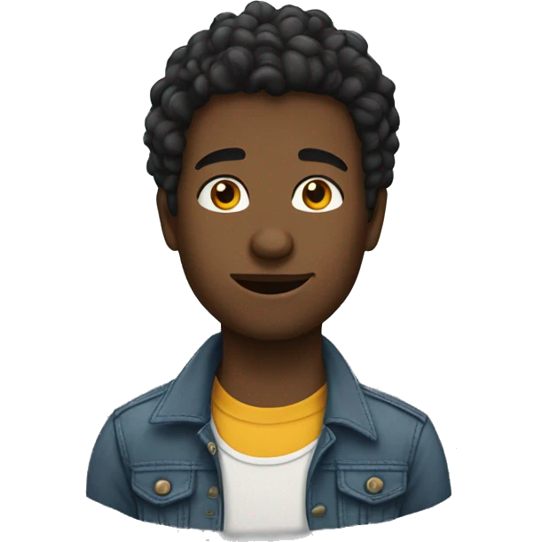 jeune homme métisse avec beaucoup de cheveux emoji