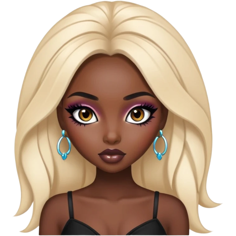 african beauty, pretty eyes, pretty black makeup, pretty bratz baddie emoji