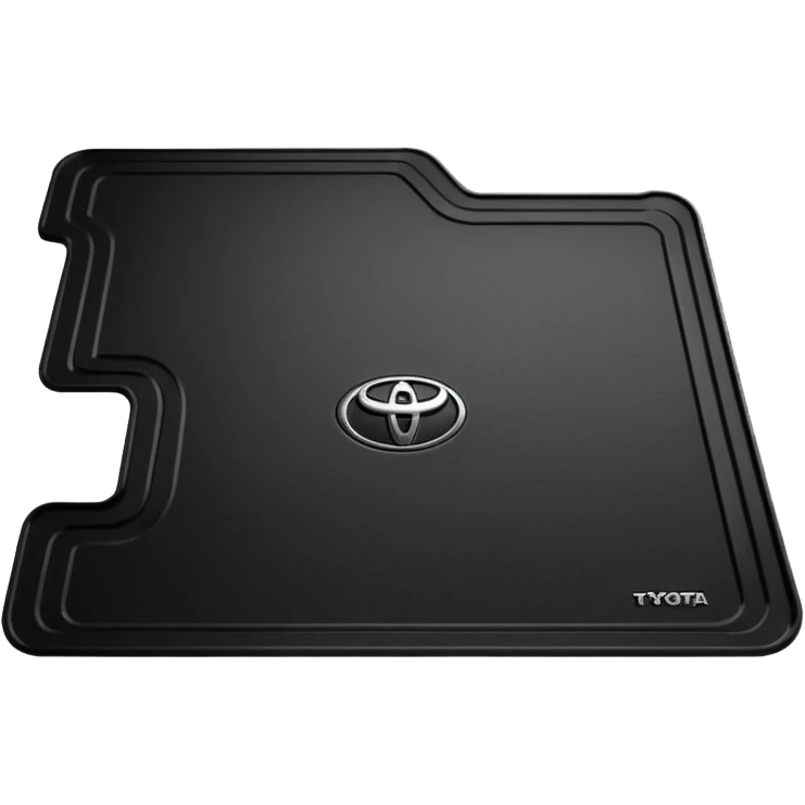 a black textured surface, likely a piece of automotive trim or a floor mat, featuring the branding for a Toyota Fortuner.
 emoji