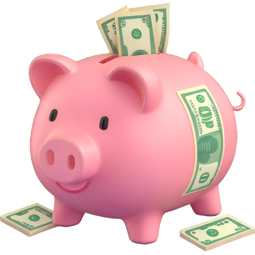 money in a piggy bank emoji