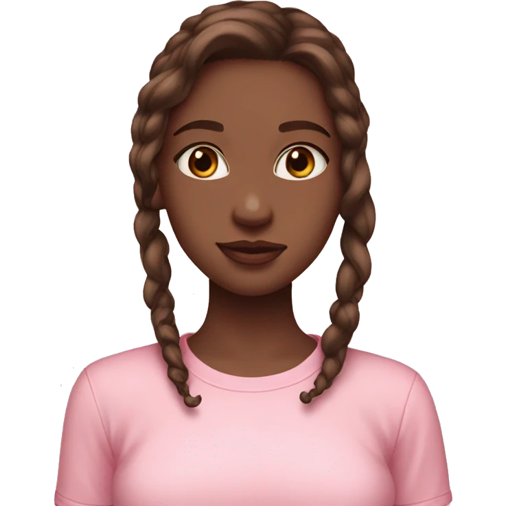 pretty girl with fair skin and brown hair in pink shirt coquette aesthetic  emoji