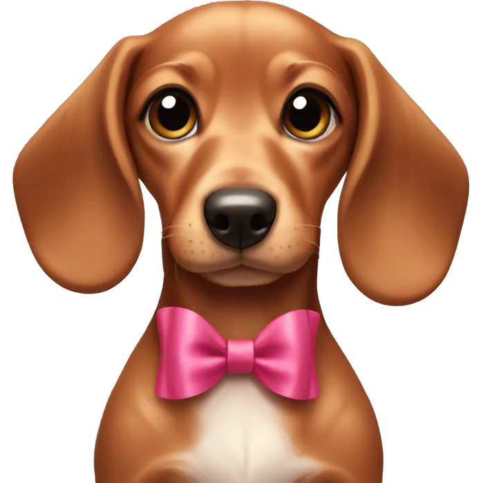 dachsund puppy with bow emoji