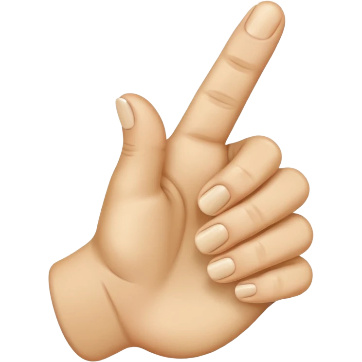 YVL emoji not to realistic make it look like an emoji hand Common Hand Position: The gesture often involves holding up the index finger and thumb to create an "L" shape, while the other fingers are curled down. emoji