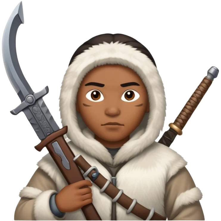 Inuit with a weapon emoji