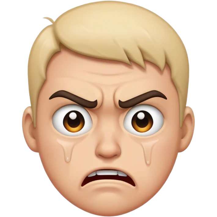 Angry face with tears emoji