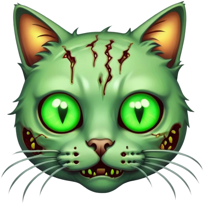 cat zombie with glowing eyes emoji