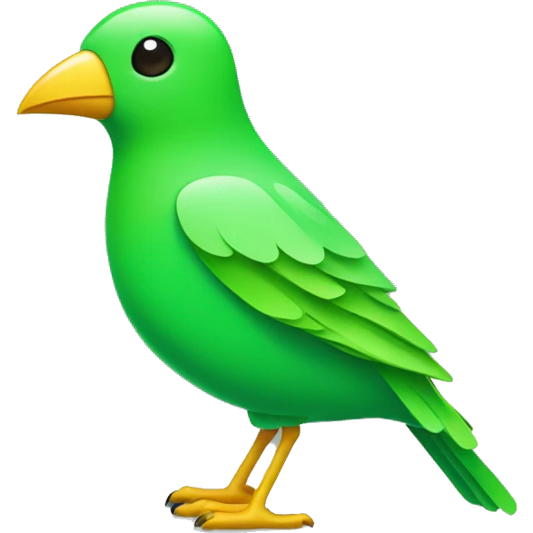 frutiger aero green shopping bird emoji