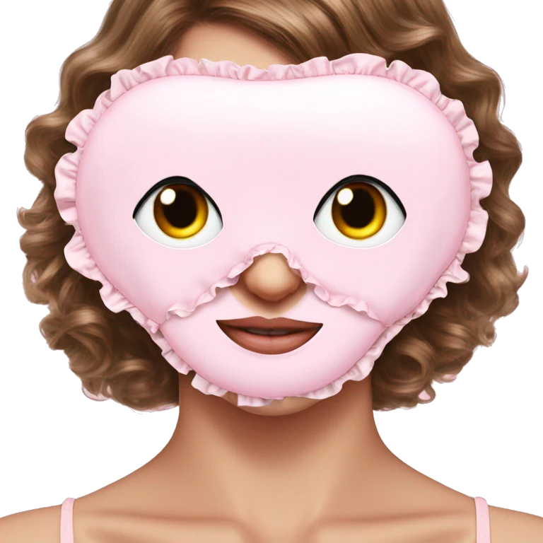 plain light pink sleep mask with ruffles emoji
