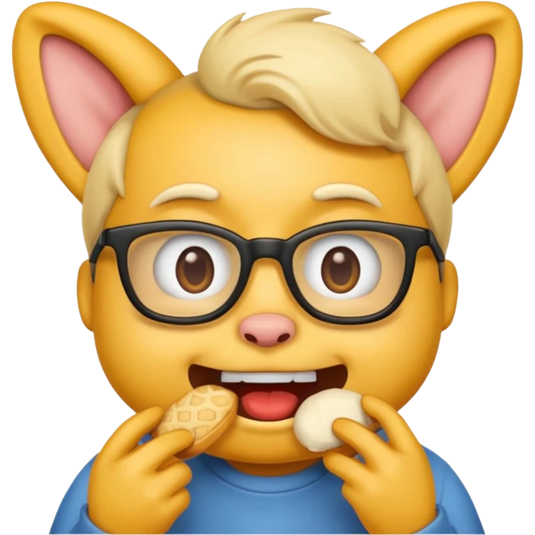 nerd face emoji eats coderabbit logo in emoji style emoji