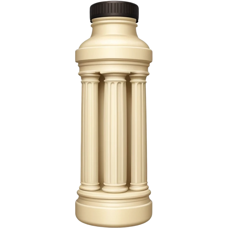 Creamy salad dressing in a bottle shaped like a roman ionic column emoji