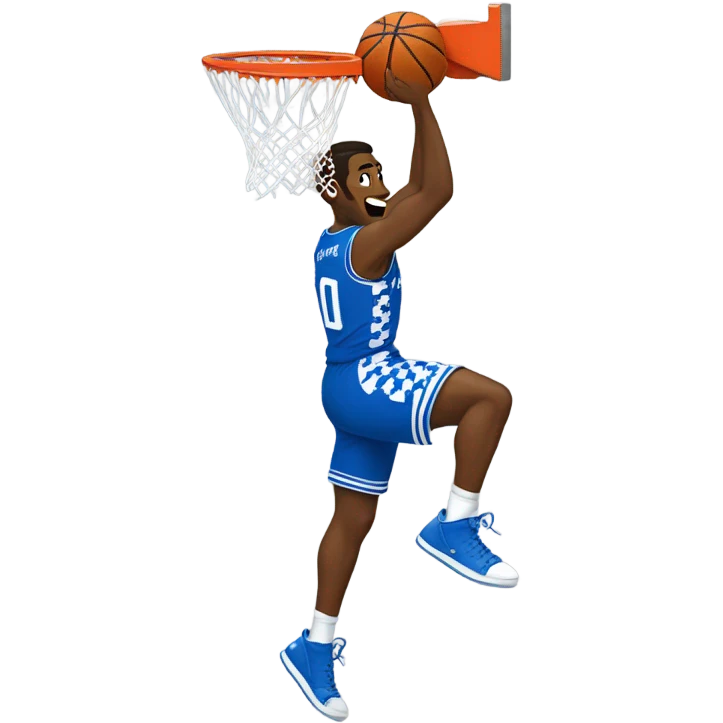 kentucky basketball player wearing #00 dunking the ball emoji