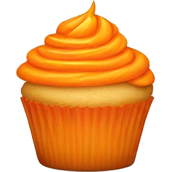 Happy orange cupcake emoji