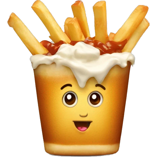 Poutine qui mange une poutine  emoji
