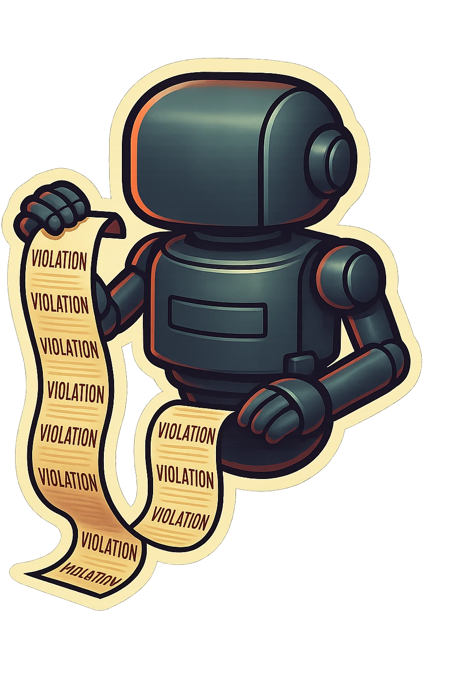 bureaucrat robot with no head emoji