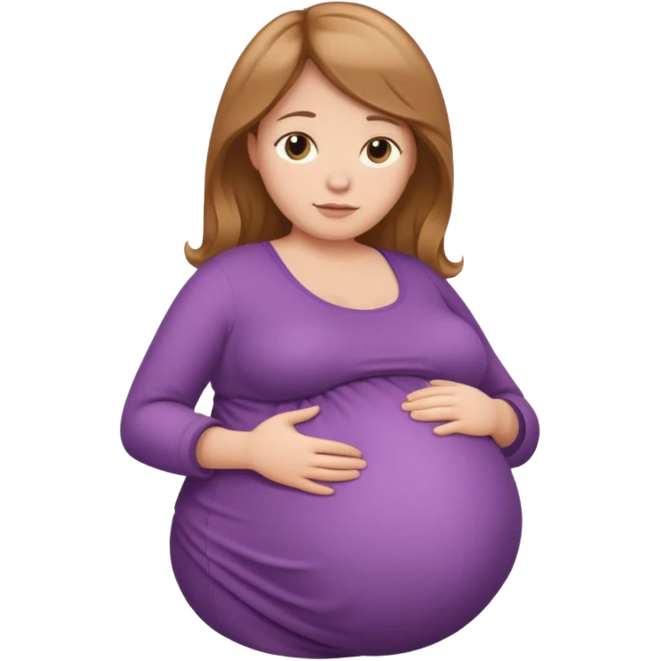 very heavily pregnant overdue woman with very very large belly emoji