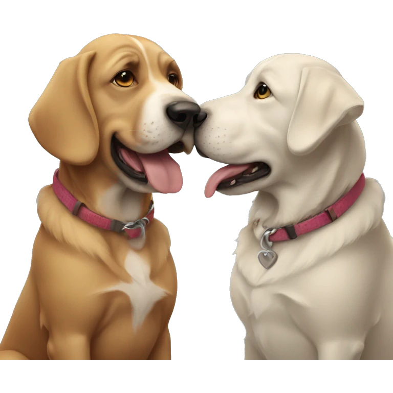 Two dogs in love emoji