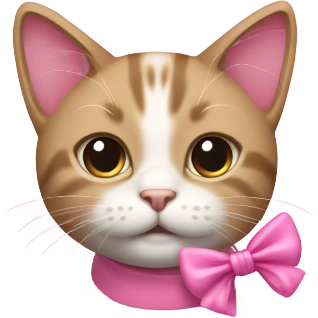 cat with two pink bows emoji