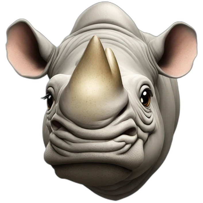 Head of a rugbier rhinoceros emoji