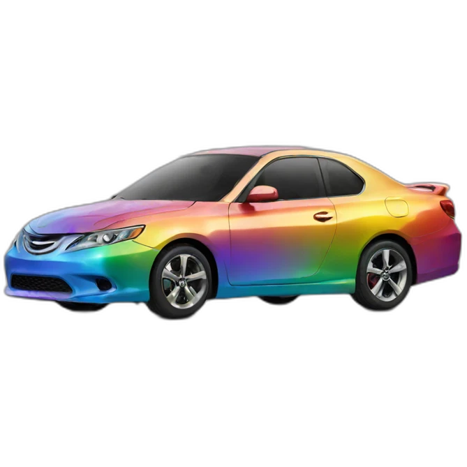 Rainbow-car-shiny emoji