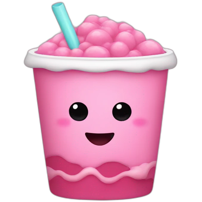 Pink boba  emoji