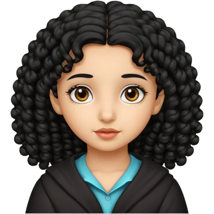 Little Arab girl curly hair emoji