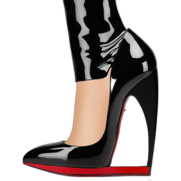One WEDGE heel LOUBOUTIN black leather PATENT emoji